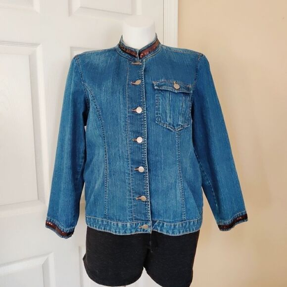 Venezia sequins embellished denim jacket sz 14/16 - Picture 3 of 8